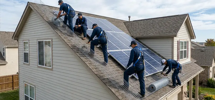 Pigeon Wire for Solar Panels in Newberg